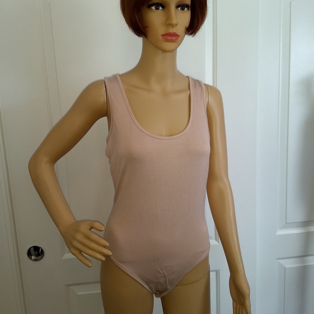 PrettyLittleThing Nude Racer Back Bodysuit size 8